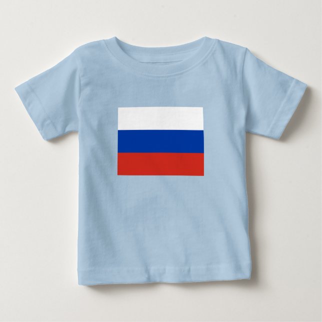 Camiseta Para Bebê Bandeira da Rússia (Frente)