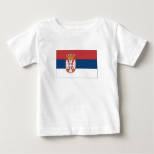 Camiseta Para Bebê Bandeira da Sérvia