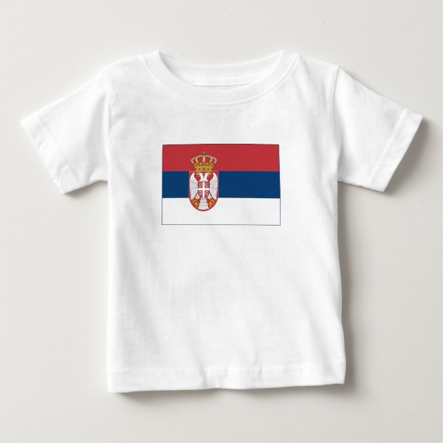 Camiseta Para Bebê Bandeira da Sérvia (Frente)