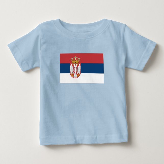 Camiseta Para Bebê Bandeira da Sérvia (Frente)