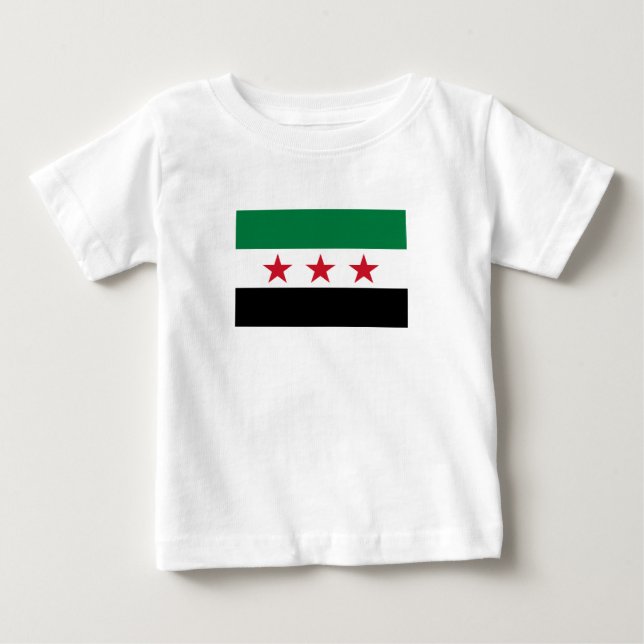 Camiseta Para Bebê Bandeira da Síria (Frente)