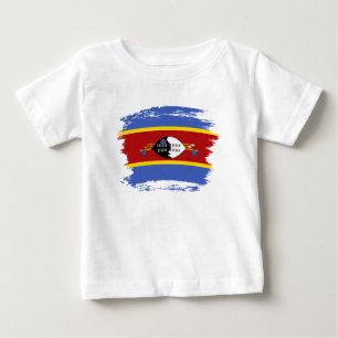 Camiseta Para Bebê Bandeira da Suazilândia