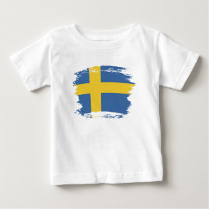 Camiseta Para Bebê bandeira da Suécia