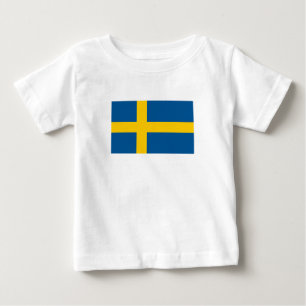 Camiseta Para Bebê Bandeira da Suécia