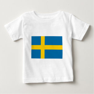 Camiseta Para Bebê Bandeira da Suecia