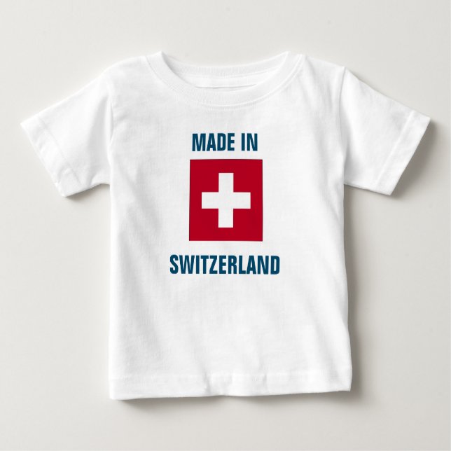 Camiseta Para Bebê Bandeira da Suiça (Frente)