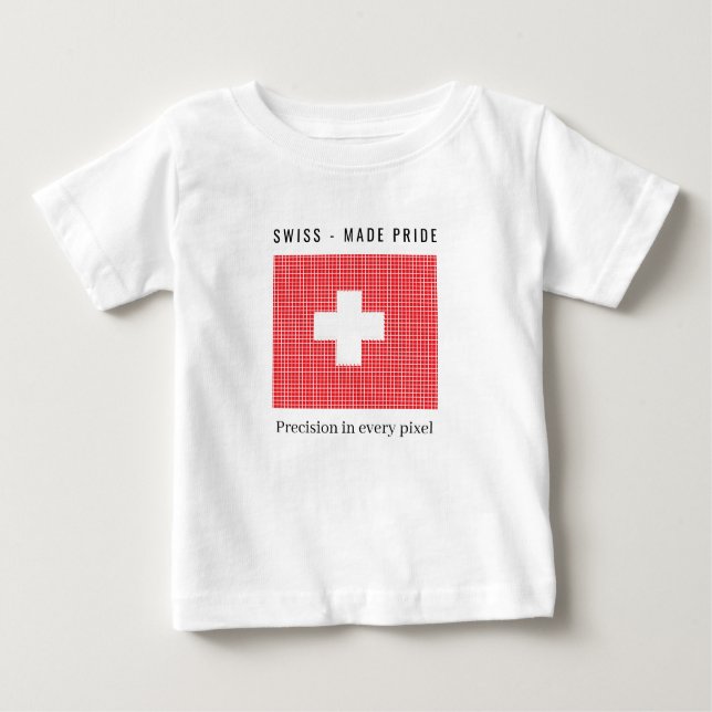 Camiseta Para Bebê Bandeira da Suiça (Frente)