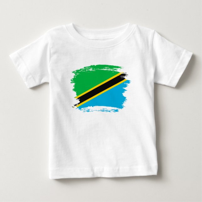 Camiseta Para Bebê Bandeira da Tanzânia (Frente)