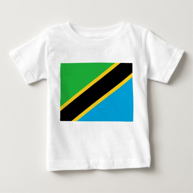 Camiseta Para Bebê Bandeira da Tanzânia (Frente)