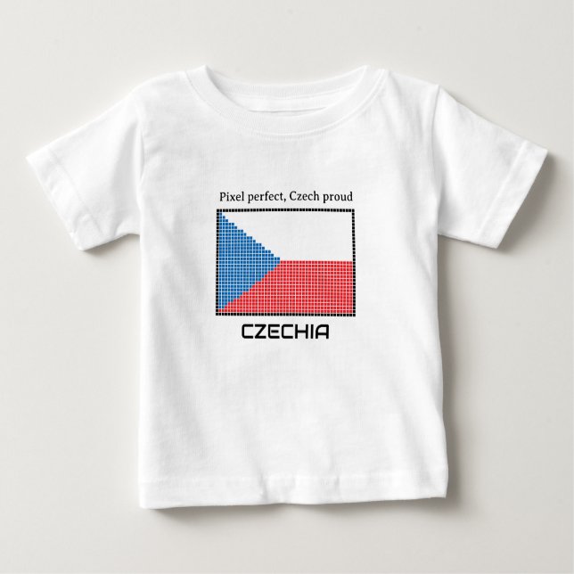 Camiseta Para Bebê Bandeira da Tchechia (Frente)