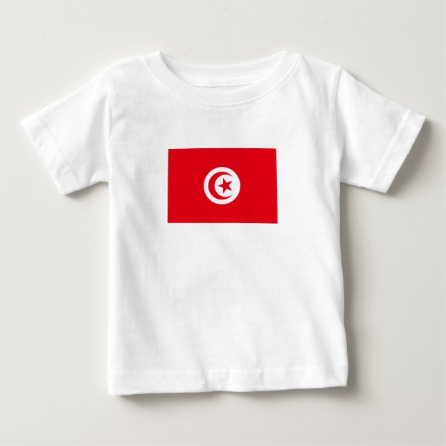 Camiseta Para Bebê Bandeira da Tunísia (Frente)