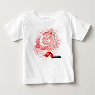 Camiseta Para Bebê Bandeira da Turquia