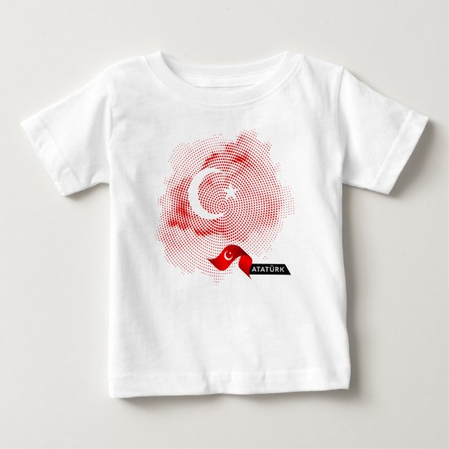 Camiseta Para Bebê Bandeira da Turquia (Frente)