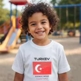 Camiseta Para Bebê Bandeira da Turquia