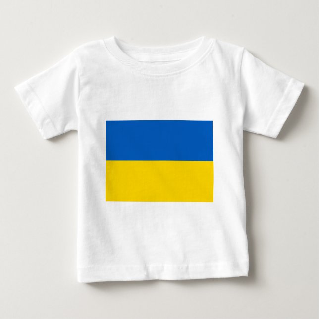 Camiseta Para Bebê Bandeira da Ucrânia (Frente)