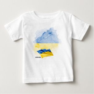 Camiseta Para Bebê bandeira da Ucrânia