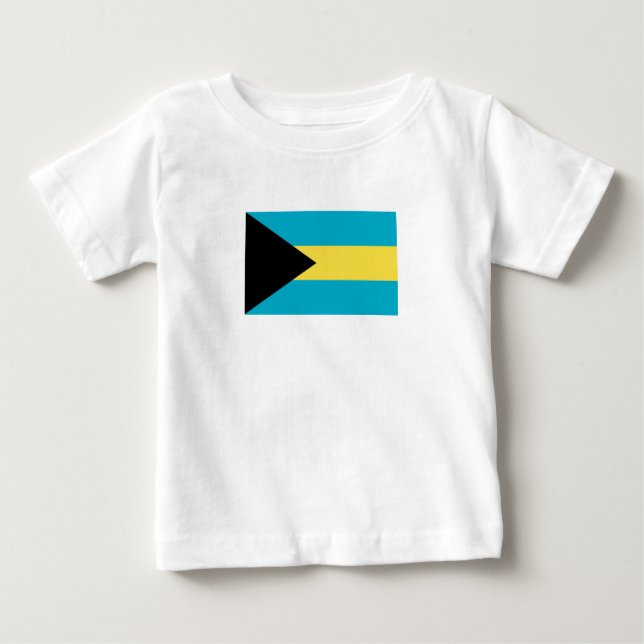 Camiseta Para Bebê Bandeira das Bahamas (Frente)