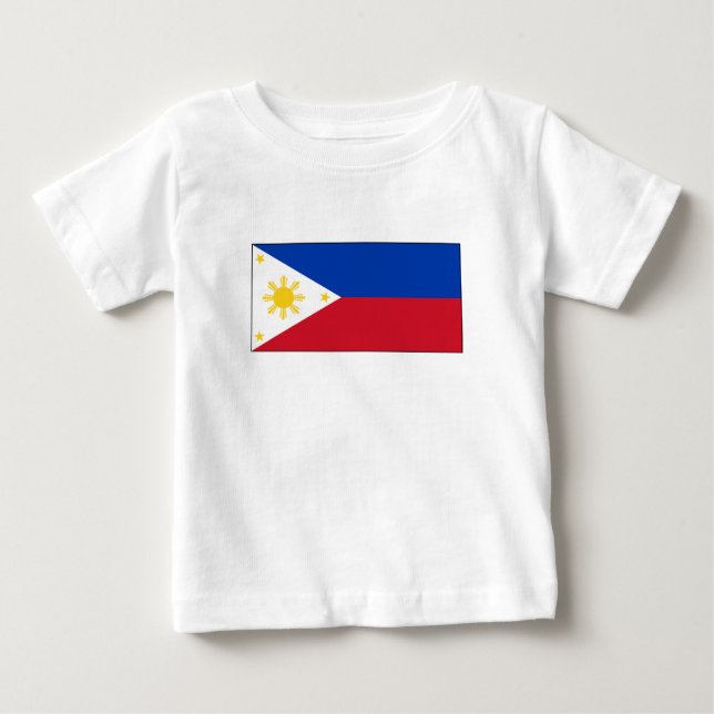 Camiseta Para Bebê Bandeira das Filipinas (Frente)