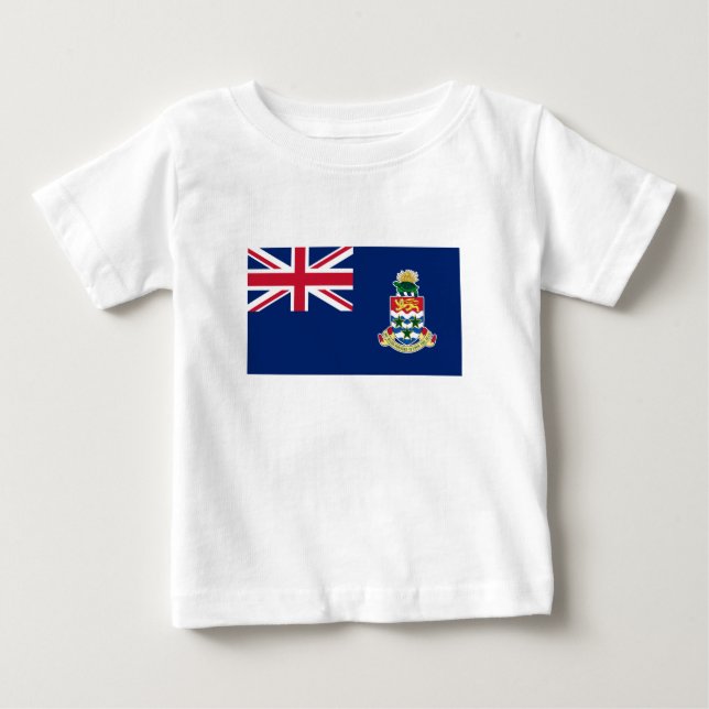 Camiseta Para Bebê Bandeira das Ilhas Cayman (Frente)