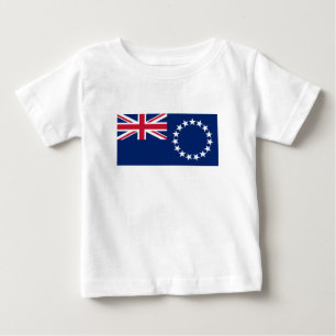 Camiseta Para Bebê Bandeira das Ilhas Cook