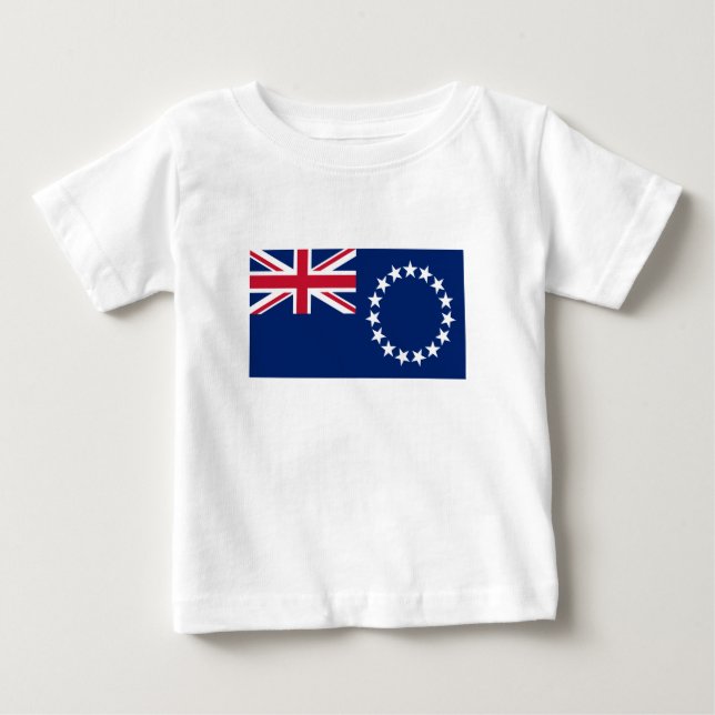 Camiseta Para Bebê Bandeira das Ilhas Cook (Frente)