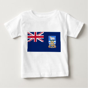 Camiseta Para Bebê Bandeira das Ilhas Falkland (Território Britânico)