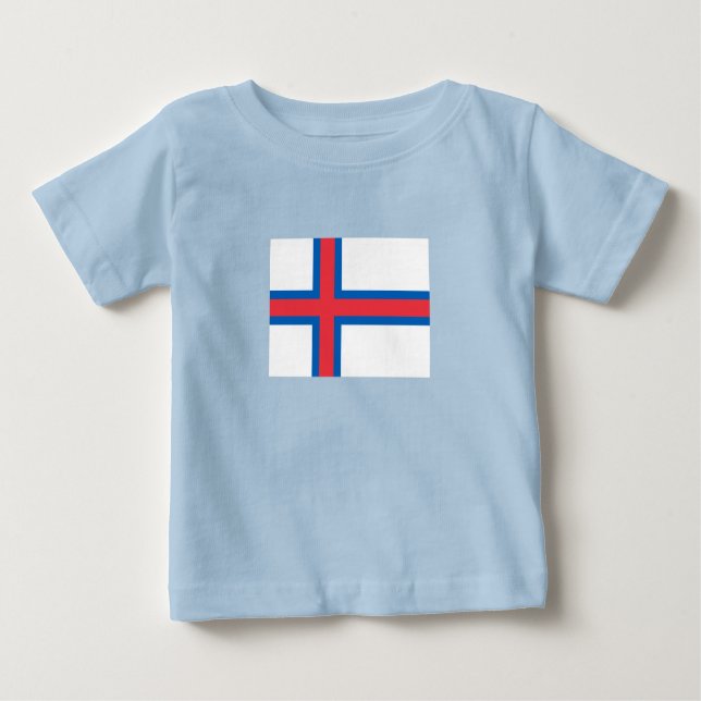 Camiseta Para Bebê Bandeira das Ilhas Faroé (Frente)