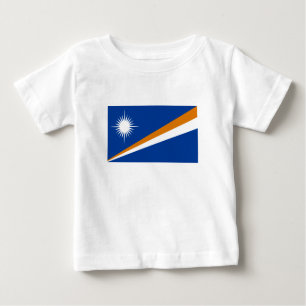 Camiseta Para Bebê Bandeira das Ilhas Marshall
