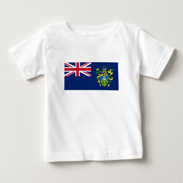 Camiseta Para Bebê Bandeira das Ilhas Pitcairn (Frente)