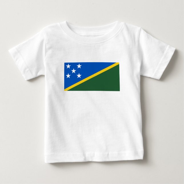 Camiseta Para Bebê Bandeira das Ilhas Salomão (Frente)
