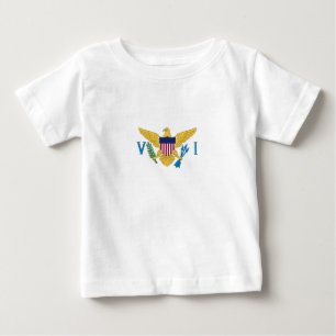 Camiseta Para Bebê bandeira das Ilhas Virgens dos EUA