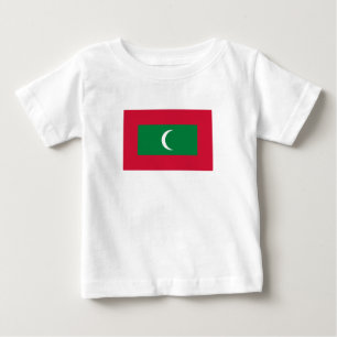 Camiseta Para Bebê Bandeira das Maldivas