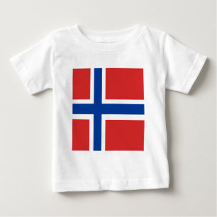 Camiseta Para Bebê Bandeira de alta qualidade de Noruega