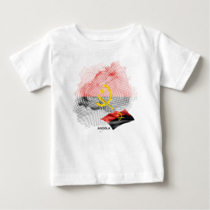 Camiseta Para Bebê bandeira de Angola