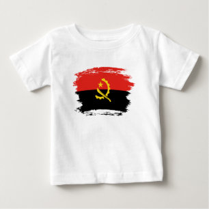 Camiseta Para Bebê bandeira de Angola