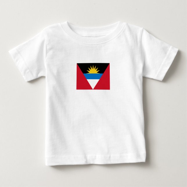 Camiseta Para Bebê Bandeira de Antígua e Barbuda Patriótica (Frente)