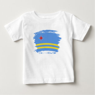 Camiseta Para Bebê bandeira de Aruba