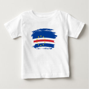 Camiseta Para Bebê Bandeira de Cabo Verde