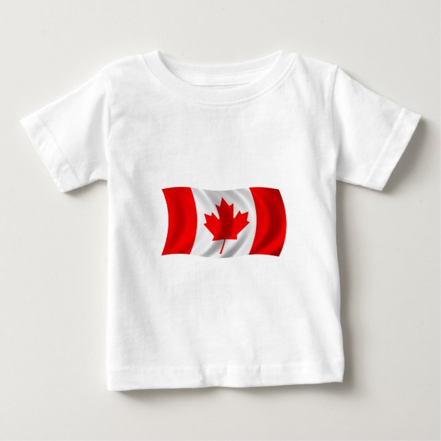 Camiseta Para Bebê Bandeira de Canadá (Frente)