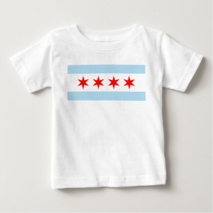 Camiseta Para Bebê Bandeira de Chicago