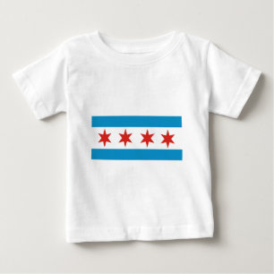 Camiseta Para Bebê bandeira de Chicago