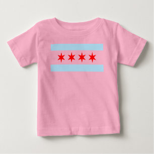 Camiseta Para Bebê Bandeira de Chicago