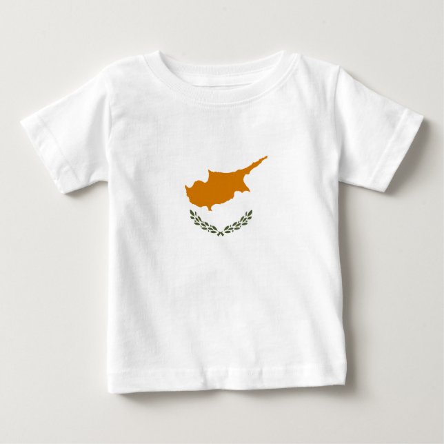 Camiseta Para Bebê Bandeira de Chipre (Frente)