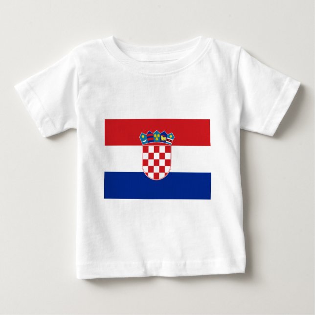Camiseta Para Bebê Bandeira de Croatia (Frente)