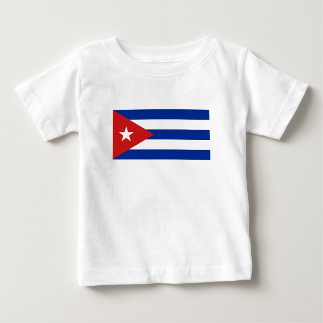 Camiseta Para Bebê Bandeira de Cuba (Frente)