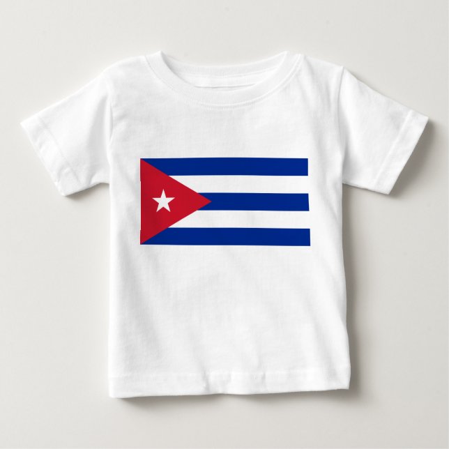 Camiseta Para Bebê Bandeira de Cuba (Frente)