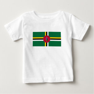 Camiseta Para Bebê Bandeira de Dominica