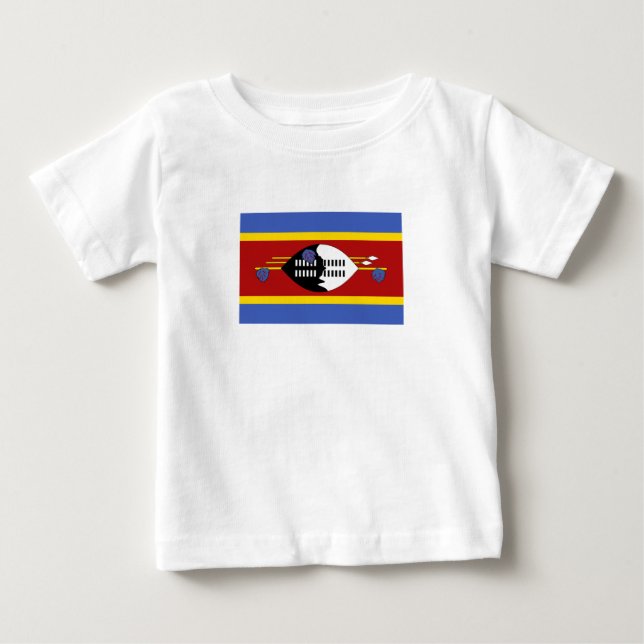 Camiseta Para Bebê Bandeira de Essuatíni (Frente)