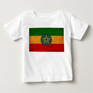 Camiseta Para Bebê Bandeira de Etiópia