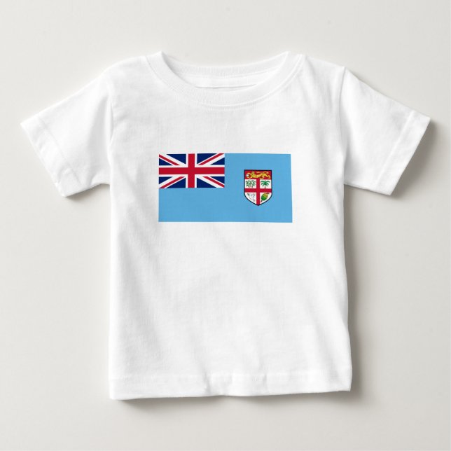 Camiseta Para Bebê Bandeira de Fiji (Frente)